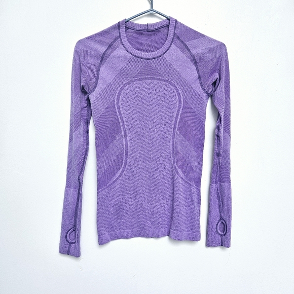 Lululemon Swiftly Tech Long  Sleeve  Top Sz 4 Peri purple Iced Iris - Picture 1 of 4